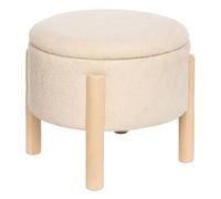 Atmosphera Tabouret coffre Elki D45,5 cm chenille beige