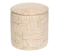 Pouf Coffre Chenille "Nubo" 34cm Beige