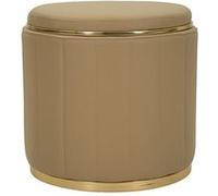 Pouf Coffre cylindrique en Polyuréthane D. 46,5 x H. 44 cm Marron Marron