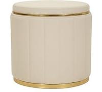 Pouf coffre cylindrique polyuréthane 46.5x44cm Beige Beige