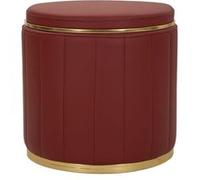 Pouf coffre cylindrique polyuréthane 46.5x44cm Rouge Rouge
