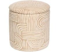 Pouf coffre D31 cm Nubo chenille beige Atmosphera