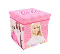 Pouf Coffre de rangement à jouets Barbie chambre enfant banc poupée malle Box Bac
