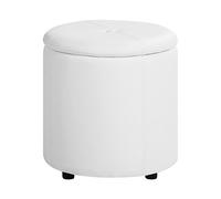Pouf coffre en cuir PU blanc MARYLAND