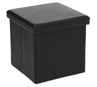Pouf & Coffre de Rangement ""Lounge"" 38cm Noir