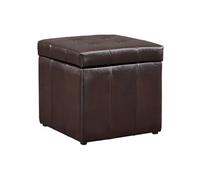 Vente-unique - Pouf Coffre de Rangement Serafino en Simili - Marron