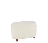 Pouf coffre de rangement Teddy blanc