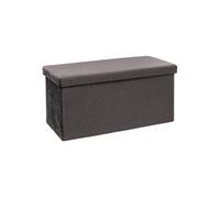 - Pouf & Coffre de Rangement "Velours" 76cm Gris