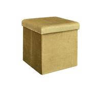 - Pouf coffre de rangement velours côtelé Giullia moutarde