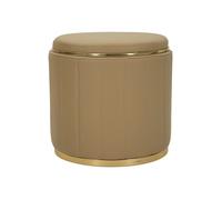 Mauro Ferretti Pouf coffre London en similicuir ø 46,5 x 44 cm Marron