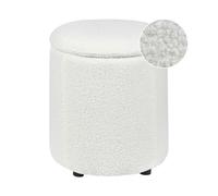 Pouf coffre en tissu bou lanc cassé MARYLAND