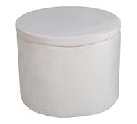 Pouf Coffre en Velours "Dunken" 51cm Beige