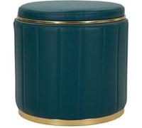 Pouf Coffre London cylindrique Polyuréthane D.46.5xH.44cm Bleu Bleu