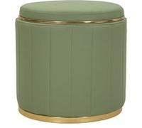 Pouf Coffre London cylindrique Polyuréthane D.46.5xH.44cm Vert Vert