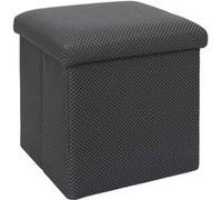HOME DECO FACTORY - HD0508 Coffre Pouf Pliable - Design Contemporain - Multifonctionnel Rangement et Siège - Conçu pour Petits Espaces - 38 cm - Couleur Gris Foncé