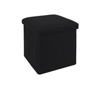 HOME DECO FACTORY – Coffre pouf pliable HD0506 – Design élégant, rangement et assise, 38 cm, Noir