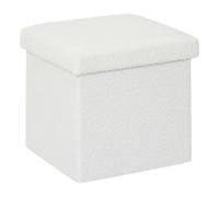 - Pouf Coffre Pliable Bouclette "Mix n'Modul" 31cm Blanc