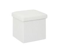 FIVE Simply Smart - Pouf Coffre Pliable Bouclette "Mix n'Modul" 31cm Blanc Blanc