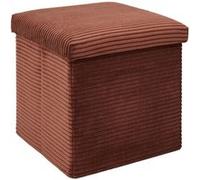 HOME DECO FACTORY - Coffre Pouf Pliable Cotele Scott Terra M4 - Mobilier Assise et Coffre Pratique - 38x38x38 cm - Hauteur Assise 38 cm - Couleur Terracotta - Modèle Scott