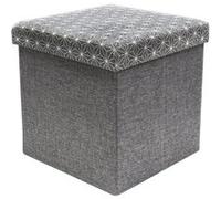 Pouf-Coffre Pliable Gris Foncé Motif Géométrique - LOFF - ALTOBUY Gris G