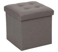 Pouf coffre pliable Lysandre - L. 38 x H. 38 cm - Gris