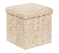 Pouf coffre pliable ""Olma"" polyester avec effet matière naturelle Atmosphera