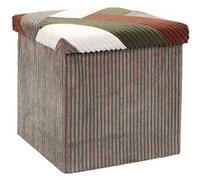 Pouf coffre pliable patchwork côtelé Scott Multicolore