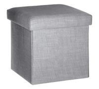 Pouf coffre pliable Tomaz - L. 38 x H. 38 cm - Gris clair