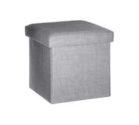 Pouf coffre pliable Tomaz - L. 38 x H. 38 cm - Gris clair