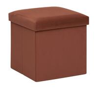Pouf coffre pliable velours ""Tess"" Atmosphera - Ambre - Ambre -