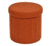 Pouf Coffre Pliant Bouclette "Fink" 38cm Ambre
