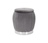 POUF/RECIPIENT PARIS GRIS/ARGENT