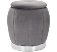 Mauro Ferretti Pouf-coffre Paris rond Gris foncé et argent