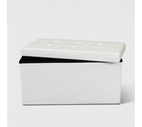 Pouf coffre rectangulaire en simili cuir 76x38x38 cm