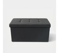 Pouf coffre rectangulaire en tissu d'intérieur 76x38x38