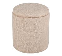 Pouf Coffre Tissu Bouclette Limpen 40cm Beige