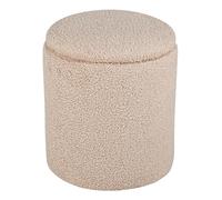 Pouf Coffre Tissu Bouclette Limpen 40cm Beige