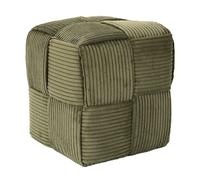 Pouf côtelé rectangulaire 36x38x36 cm collection MOANA vert