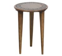Pouf Coussins de Siège Tabouret Ottoman Bois Oriental 38cm Boho Vintage Salon