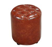 Pouf cube en cuir et table basse 35,6 cm, repose-pieds carré rembourré avec base en bois pour salon, décoration moderne