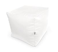 Pouf cube un repose-pied blanc