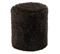 Pouf Cylindrique en Tissu Doux 50cm Noir