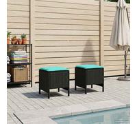 vidaXL Tabourets de jardin, lot de 2, noir et crème, 38 x 38 x 45 cm