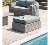 Pouf de jardin MOORÉA Terre d'ombre Aluminium traité époxy, Résine tressée synthétique, Polyester Hespéride