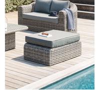 Pouf de jardin MOORÉA Terre d'ombre Aluminium traité époxy, Résine tressée synthétique, Polyester Hespéride