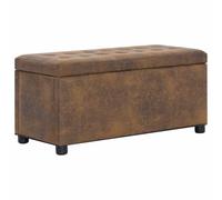 Pouf de rangement 87,5 cm Marron Similicuir daim