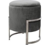 Pouf de Rangement avec Couvercle AKORD PORTO velour colour Gris Graphite hauteur 46 cm Gris graphite