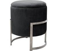 Pouf de Rangement avec Couvercle AKORD PORTO velour colour Noir hauteur 46 cm Noir
