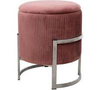 Pouf de Rangement avec Couvercle AKORD PORTO velour colour Rose hauteur 46 cm Rose