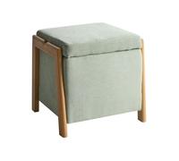 Beliani Pouf Glam Retro en Tissu avec Rangement Meuble Salon Chambre Vert Clair Edland